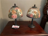 (2) FLORAL SHADE TABLE LAMPS