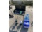 LOT: COLEMAN PROPANE COOK STOVE & STAND, 3-WATER BOTTLES, 2-LANTERNS