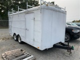 16' T/A ENCLOSED TRAILER W/ LADDER RACK, S/N: UNKNOWN