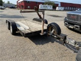 12' X 6.5' T/A EQUIPMENT TRAILER, S/N: UNKNOWN, W/ RAMPS, SPARE TIRE & WINCH