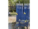 (11) VANGUARD SCAFFOLDING UPRIGHTS 5'X5' W/33 PIGTAIL PINS, (11) DBL. CROSS BRACES 8'