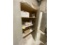 SUPPLIES IN WOODEN STORAGE CABINET. 3-PHOTOS