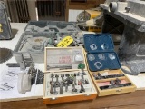 MISC. LOT PORTER-CABLE, GRIZZLEY & BOSCH ROUTER BITS, ACCESSORIES (HITACHI CASE SOLD IN LOT 71)