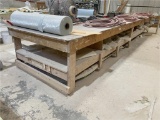 20’L X 4’W WOOD LAYOUT TABLE W/ ROLL STAND