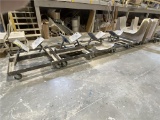 (6) 3’ X 3’ STEEL 4-WHEELED DOLLIES. SELLING BY THE PIECE