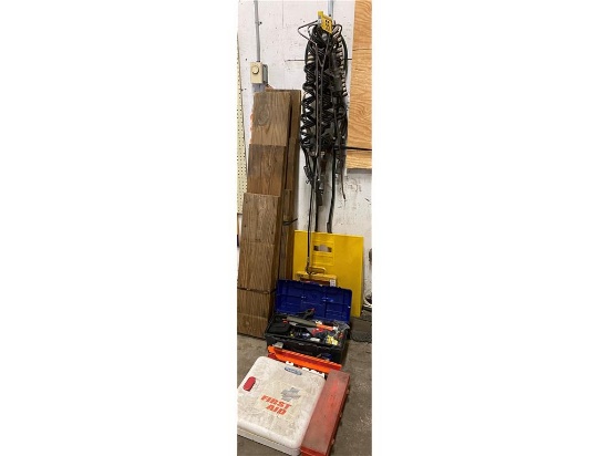 ASSORTED TRAILER PARTS, (4) ELECTRICAL TRAILER CORDS, (3) 5TH WHEEL PIN PULLERS