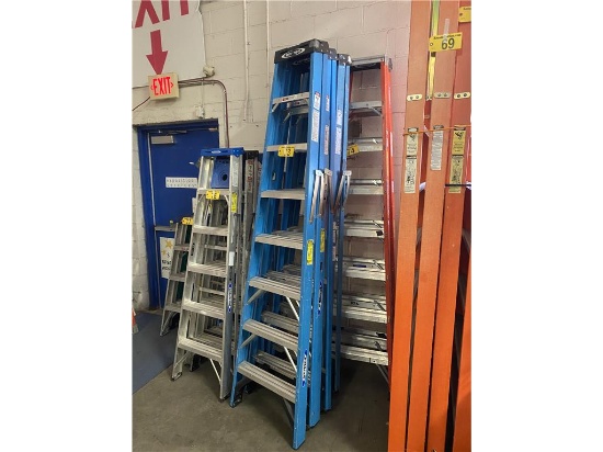 (3) WERNER 8' FIBERGLASS STEP LADDERS