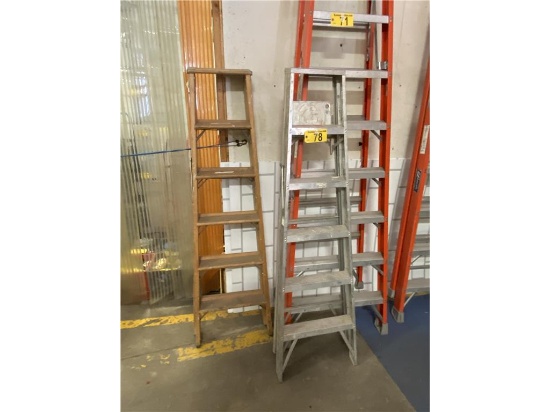(2) LYNN & KELLEY 6' ALUM. & WOOD STEP LADDERS
