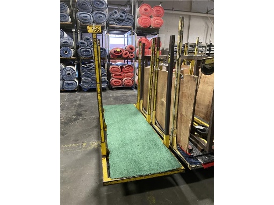(1) CARPET DOLLY, 3X8.3 W/5' POSTS ON CASTERS SELLING BY THE PIECE