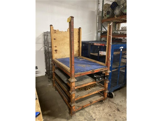 (4) STACKING WAREHOUSE PALLETS 50"L X 36"W X 36" POSTS SELLING BY THE PIECE