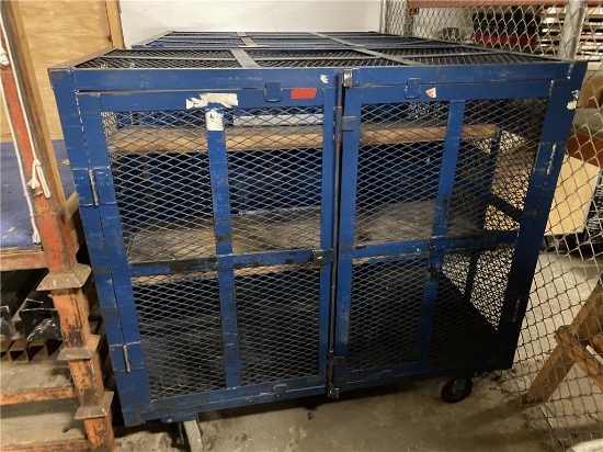 STORAGE CAGE 5' X 30"W X 4' H ON CASTERS