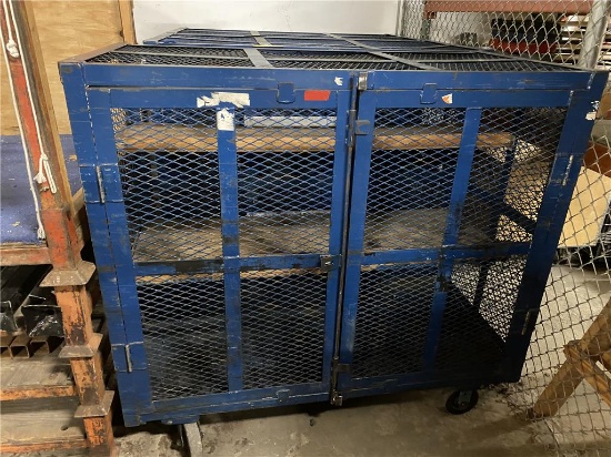 STORAGE CAGE 5' X 30"W X 4' H ON CASTERS