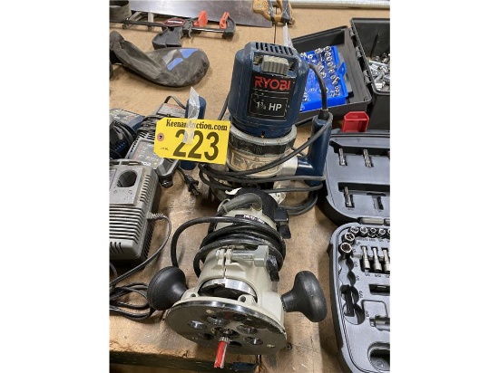 (2) ROUTERS RYOBI 1-3/4 HP & PORTER CABLE MDL. 1001 SELLING BY THE PIECE
