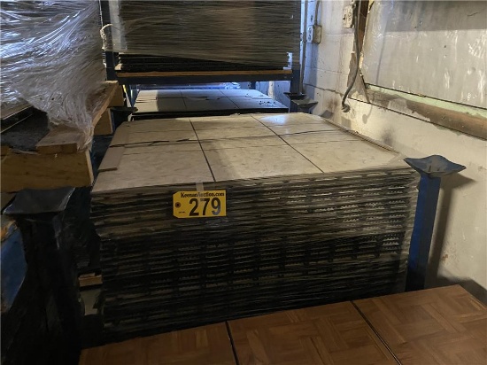 65 3'X3' PANEL SECTIONS OF SNAPLOCK WHITE MARBLE FLOORING (9) 12" TILES