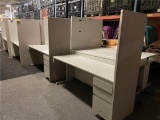 LOT OF STEELCASE MODULAR WORK STATIONS (7) SGL. PED. 68