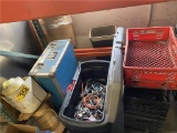 MISCELLANEOUS TWINE ROLLS, CRATES, PEGS & CLIPS, TUB, ELECT. CORD