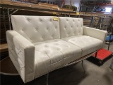 (2) WHITE SIMULATED LEATHER COUCHES 76
