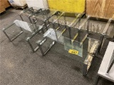 (2) 3-PC. COFFEE TABLE/END TABLE SETS, GLASS/CHROME