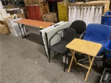 (3) ASSORTED 6' TABLES WITH 3-CHAIRS AND TV TRAY