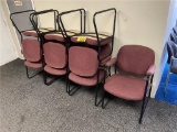 (7) SLEIGH BASE PADDED SIDE ARM CHAIRS