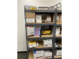 LOT OF OFFICE SUPPLIES ON 5 SHELVES
