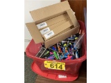 TUB OF PENS AND EASELS