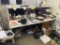 LOT: 6' MODULAR WORKSTATION UPPER STORAGE SHELF, 6' CURVED FRONT WORK TABLE