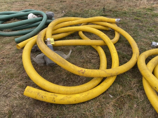 (2) 4" X 25'+/- WATER SUCTION & DISCHARGE HOSES, W/ ALUMINUM COUPLINGS