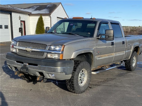 (WATCH VIDEO) 2003 CHEVROLET 2500HD CREWCAB 6.6L DIESEL, ALLISON AUTO, S/N:  1GCHK23163F150354