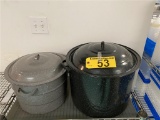 (2) ENAMEL STOCK POTS