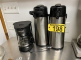LOT: BLACK & DECKER COFFEE MAKER & 2-AIR POTS