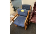 PADDED OAK ARM CHAIRS
