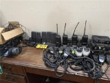 LOT: (4) MOTOROLA P1225 HAND HELD RADIOS, (3) MOTOROLA 2-WAY RADIOS, (5) BASE MICS & (13) RADIO MICS