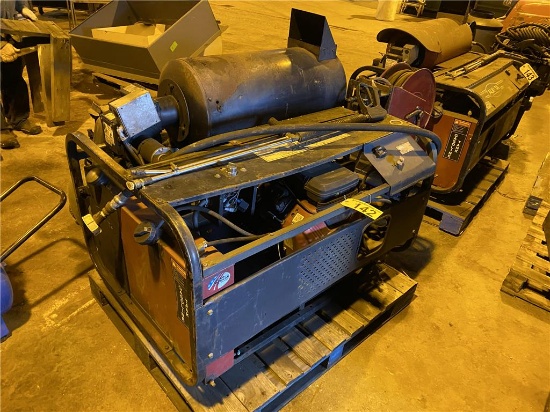 ALKOTA 4355 V-P HOT WATER POWER WASHER, DIESEL HEAT, GAS POWERED PUMP 18HP, WAND, HOSE & HOSE  REEL