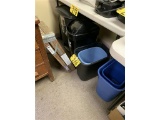 LOT: 6-WASTE CANS, 2' STEP LADDER