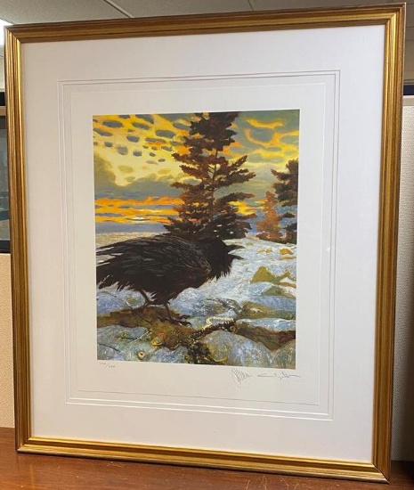 "THE THIEF" PENCIL SIGNED PRINT 102/150, BY JAMIE WYETH, DOUBLE MATTED & FRAMED TO 34 X 39