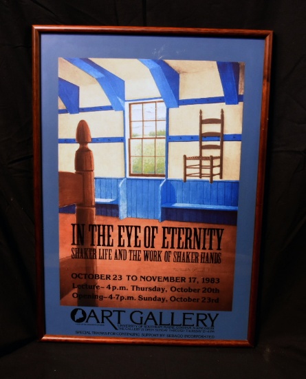 "IN THE EYE OF ETERNITY" FRAMED POSTER, USM ART GALLERY, 18 X 25.5