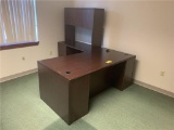 2013 HON L-SHAPED SINGLE PEDESTAL OFFICE DESK W/ HUTCH TOP, 72