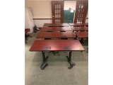 2-PERSON, DOUBLE PEDESTAL CLASSROOM DESKS, W/ USB 2.0, USB CHARGER, PHONE, ETHERNET, POWER OUTLETS