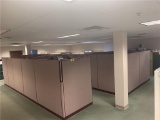 LOT OF HARPERS MODULAR OFFICE WORKSTATIONS, CURRENTLY DESIGNED WITH 7-WORKSTATIONS