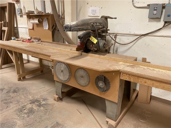 DEWALT RADIAL ARM SAW, 14", MODEL GE, 2HP, 3PH, S/N: 22353