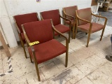 LOT OF (6) UPHOLSTERED SIDE ARM CHAIRS