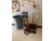 MISCELLANEOUS TOOL LOT: SHOVEL, VAC, FAN, TOOLS, STEP, STOOL, TRASH CAN