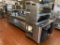 E-STAINLESS STEEL FAST FOOD PREP TABLE W/ 2-FRANKE WARMING PLATES, UPPER SHELF, FOOD WARMER UNIT