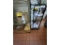 E-LOT: ASST. CLEANING PRODUCTS, TRAYS, CUPS, MASKS, BLACK METAL RACK