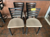 R-(4) LADDERBACK METAL FRAME DINING CHAIRS