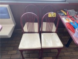 O-(4) CHARTERHOUSE FAN BACK DINING CHAIRS, METAL FRAME, PLASTIC SEAT