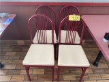 O-(4) CHARTERHOUSE FAN BACK DINING CHAIRS, METAL FRAME, PLASTIC SEAT