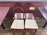 O-(4) CHARTERHOUSE FAN BACK DINING CHAIRS, METAL FRAME, PLASTIC SEAT