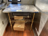 E-STAINLESS STEEL WORK TABLE 3'X30